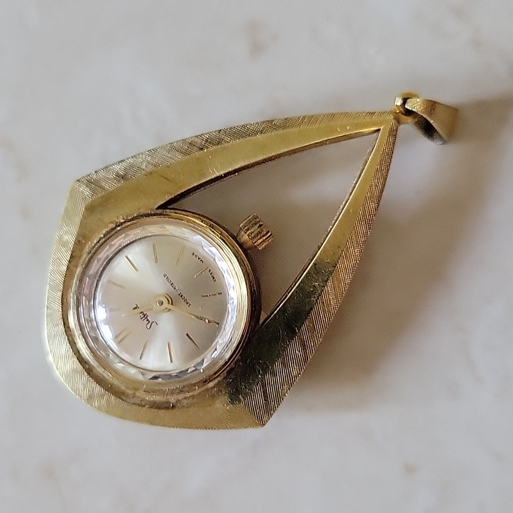 Vintage‎ Sheffield watch pendant necklace slide Swiss made winding